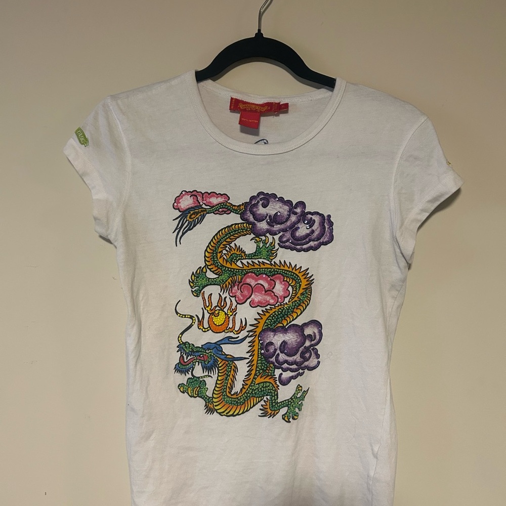 Shanghai Tang White Cotton T-Shirt